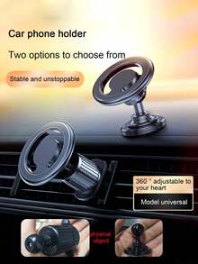 1pc Rotatable Car Dashboard Air Vent Mount Phone Holder, Fits Most Smartphones - A - View 1