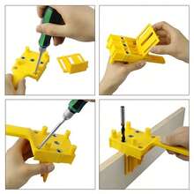 Dụng cụ chế biến gỗ mới, Hướng dẫn khoan cầm tay, Dụng cụ cưa lỗ, Đồ gá khoan chốt chế biến gỗ, Bộ định vị khoan, Bộ định vị lỗ thẳng, Kẹp góc chế biến gỗ - Nhiều màu - Xem 5