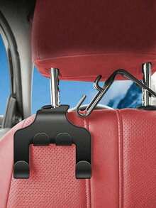 2pcs Hidden Multi-Functional Portable Vehicle Car Hook Creative Powerful Car Hook Inside Car Rear Seat Hidden Umbrella Storage Built-In Hook Hidden Chair Back Hook Car Creative Small Hook (Black) Car - Black - View 4