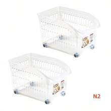 ZYLX SHOPPING – Organizadores Transparentes con Ruedas | Pack 2 Unidades | Cestas de Plástico Multiusos para Hogar y Oficina - transparente - Ver 9