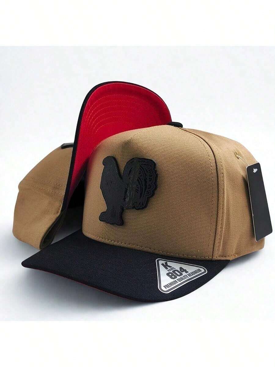 Gorra Premium Gallos De Pelea De Gallo Negro Placa Cafe/negro Único - CAFE/NEGRO - Ver 1
