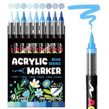 FS9/12 Colors Acrylic Marker Pens, Opaque Soft Tip, Blendable, For Art, Painting, Graffiti, Suitable For Christmas, Halloween