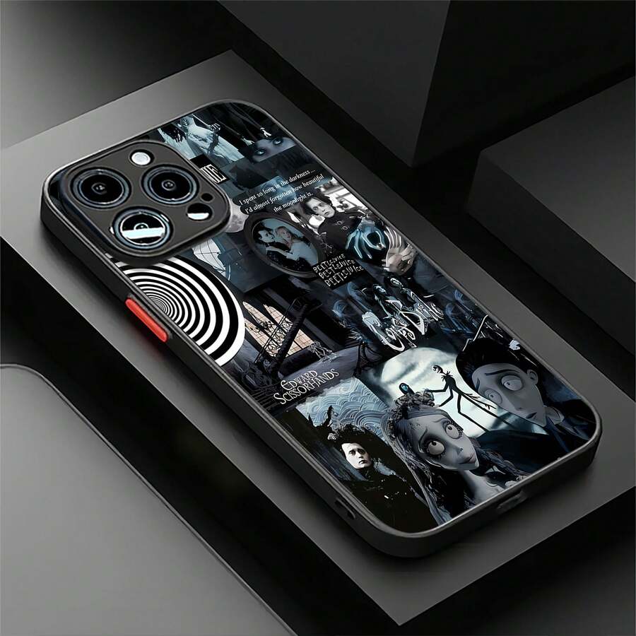 Estuche para teléfono con personajes de fantasía de Qué divertido y qué estilo Compatible con estuches para teléfonos 17 16 Pro Max 15 Pro Max 13 y 12 Hecho de material de TPU, brinda protección contra golpes y caídas Un regalo perfecto para familiares, amigos, novios, novias y Halloween - Negro - Ver 1