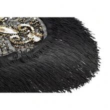 1920s Shawl Wraps Sequin Beaded Evening Cape For Gatsby Party Bridal Shawl Women Evening Cape Flapper Cover Up{"Color_name":"BlackGold"} - 黑金 - 查看 7
