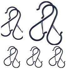 10/20pcs Hooks,Metal Safety Buckle Design Hanging Hooks Heavy Duty Kitchen Pot Rack Hooks Closet Hooks Plants Hooks For Hanging Kitchenware,Utensils,Pot,Clothes,Plants,Bags(Black) "Protected In Transit. Minor Paint Chipping May Occur But Won't Affect The Overall Look." - Black - View 8