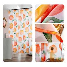 Peach Shower Curtain, Allover Fruits Waterproof Fabric Bathroom Cute Shower Curtain Set With 12 Hooks, Honey Peach 72"*72"{"Color_name":"HoneyPeach","Size_name":"72\"Wx72\"L(Packof1)"} - 多色1 - 查看 7