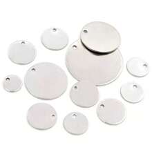 10/20pcs Round Golden Stainless Steel DIY Metal Pendant Necklace, Bracelet, Pendant Jewelry, 6-25mm Electroplated Anti-Allergic DIY Accessory