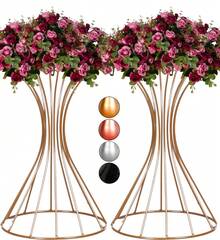 2 Vaso Dourado Cintura 40cm Armação Aramado Porta arranjo Decoração de Festa