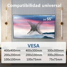 Soporte para TV Movible para Pantalla, para 14 a 55 Pulgadas de Televisin, Articulado Anti - Reflejos Base de 3 Brazo, Mount con e Inclinacin, Extensible 65 - 400mm, Carga 30kg, VESA 400x400mm - X400 - Ver 9