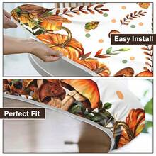 Water-Resistant Round Tablecloth With Elastic Edge For 40-44" Tables - Autumn-nature - View 3