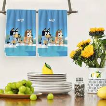 [Bluey Towel Set] 2/4/6/8/10/12pcs Christmas Towel Set - Holiday Decor, Bathroom And Kitchen Towels, Bluey Printed Pattern - Super Soft & Microfiber Fabric, Suitable For Christmas Party Decor, Gifts, Home Use - Quick Dry & Easy Care, Christmas Blue Theme, Fabric, Daily Decor, Home Decor, Christmas Kitchen Towels Shower Towels For Beaty Salon, Hotel Sports,Home Essentials, Towel, Skin Care