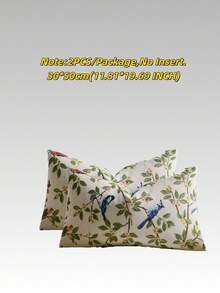 1/2 Pieces, Decorative Square Pillow, With Pastoral Flowers And Birds Style, Suitable For All Seasons, Available In A Variety Of Colors And Sizes, High-Density Colorful Jacquard Fabric Pillowcase, (Pillow Core Not Included), Zipper Closure, Suitable For Holiday Parties, Sofa Cushions To Match Beige Sofas,Sofa Pillows, Beds, Living Rooms, Offices, Car Cushions And As A Simple Soft Gift.