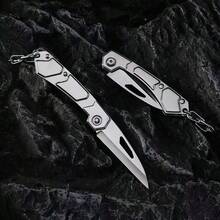 Stainless Steel Folding Knife Emergency Camping Trail High Resistance Fishing Hiking BW7330 - 銀色 - 查看 1