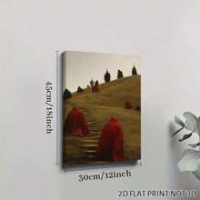 2D Flat, Posters & Prints 1pc Procession Of Red Cloaks Framed Wall Art - Canvas Prints Poster, Ideal For Home, Office Wall Decor, Family Gift, Living Room Bedroom Wall Decor - 彩色 - 查看 7