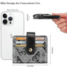 Small Wallets For Women Slim Minimalistfor Bifold Credit Card Holder For Pocket Or Purse, Black Butterflies{"Color_name":"BlackButterflies"} - 多色10 - 查看 6