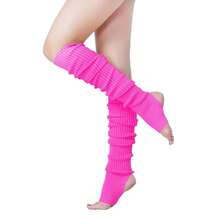 V28 Long Leg Warmer, Women's Men 80s Party Ribbed Knit Dance Sports{"Color_name":"Hole71-Rose"} - 多色7 - 查看 1