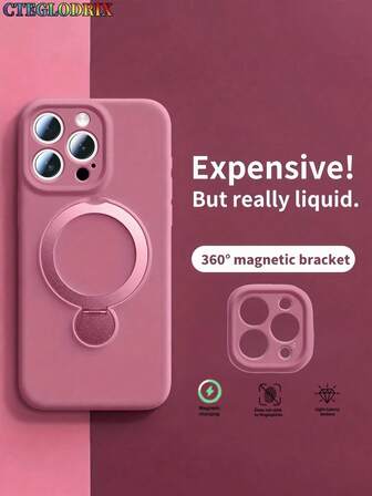CTEGLODRIX New Luxury Design Magnetic Shockproof Phone Case, Fit For 13 14 15 16 17 Pro Max, With 360° Rotating Stand And Wireless Charging Soft Cover