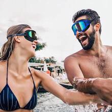 Swim Goggles For Adults - Anti-Fog Full-Coverage, 3-Color UV Lens, Waterproof Earplugs & Nose Clip, Fit Outdoorfun Swimming Accessories - 亮銀色(單副泳鏡) - 查看 3