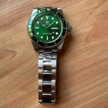 1pc 40mm PROKING Men's Stainless Steel & Leather Quartz Watch, Water Resistant Casual Business Watch, Suitable For Daily Decoration, Birthday Gift - Green - View 5