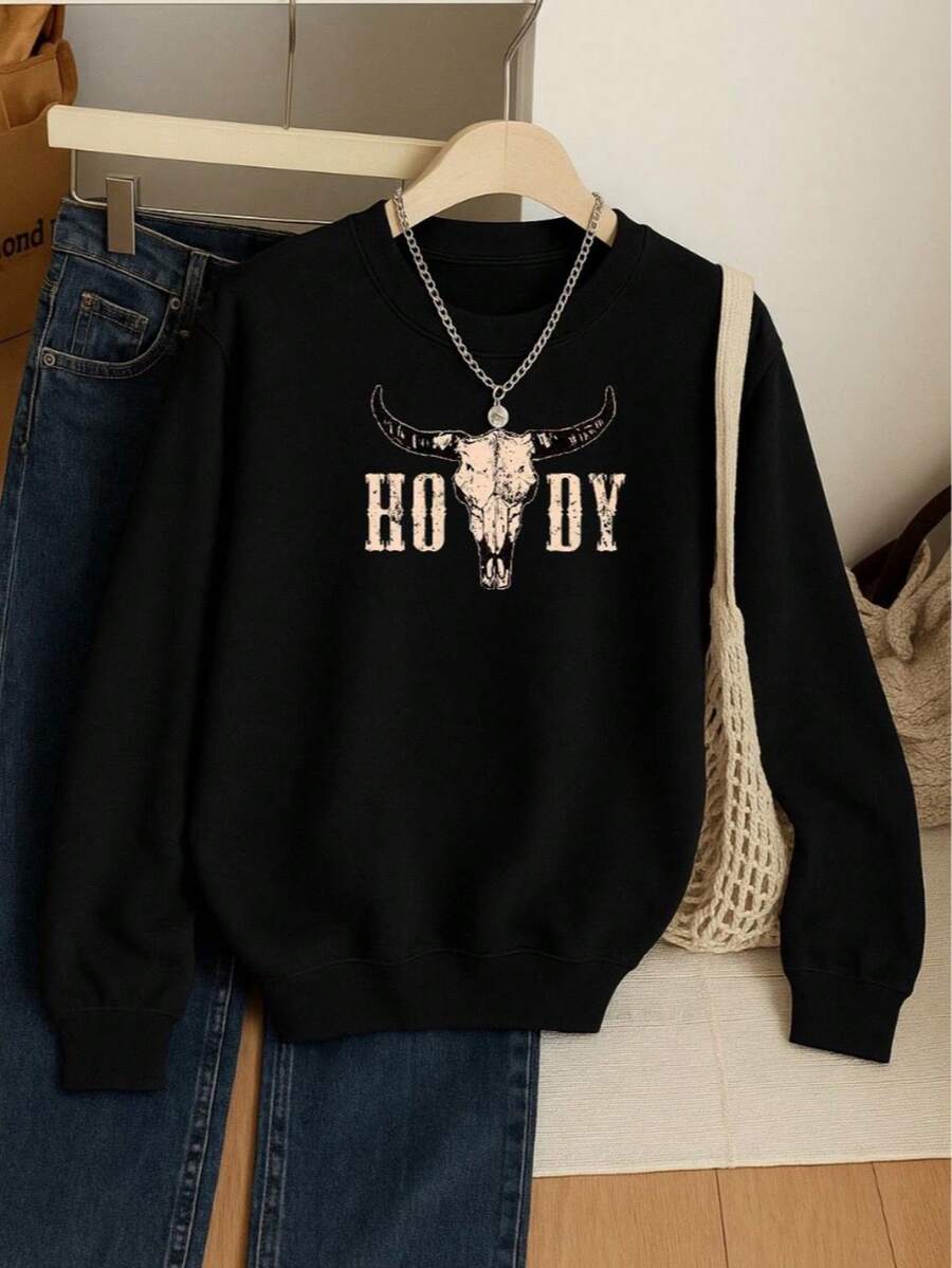 Sudadera de manga larga con cuello redondo y puños ajustados, estilo cárdigan. Ideal para looks casuales o de entretiempo. - Negro - Ver 1