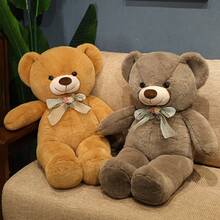 可爱泰迪熊毛绒娃娃，适合女孩，情人节礼物，大号长抱枕，可夹腿，睡眠枕，趣味家居沙发腰部装饰，儿童新年惊喜礼物（由于面料为批量生产，可能存在轻微色差，但实物与宣传图片接近） - 彩色 - 查看 8