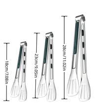 1pc 304 Stainless Steel Food Tongs, Suitable For Barbecue, Buffet And Cooking, Non-Slip And Heat Resistant, Essential Kitchen Tool