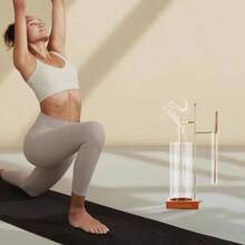 Incense Holder Stick, Glass Insence Sticks With Removable Anti Ash Catcher Storage Tube, Wood Cones Holders Stand With Ash Brush, Yoga Spa Madiation Relaxation, Home Decor - 棕色 - 查看 8