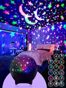 1pc USB Star Projector Night Light, Suitable As A Bedroom Birthday Gift For Christmas, Suitable For Luminous Stars And Moon, Sleep Aids, Celestial Projection Lights, Moon And Star Night Lights, Starry Night Effect, Luminous Design, USB Light, Suitable For All Scenes, Party Gift