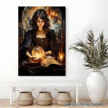 2D Flat, Posters & Prints 1pc Witch Magic Oil Painting Framed Wall Art - Canvas Prints Poster, Ideal For Home, Office Wall Decor, Family Gift, Living Room Bedroom Wall Decor For Halloween Halloween Decor - Multicolor - View 12