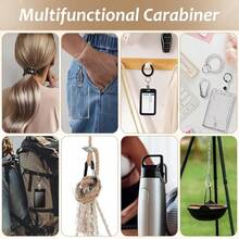 Wrist Card Holder Cruise Lanyard,Wrist Coil ID Badge Holder With Multitool Aluminum Carabiner Clip,Stretchable Spiral Wristband Key Ring,For Lanyard Outdoor Cruise Ship (Clear Vertical, PC) - ColorD - 查看 6