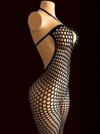 Sexy Lingerie, 1 Piece Goddess, Date Night, Women's Mesh Fashion Clothes, Women's Sexy Lingerie, Sexy Tight Buttocks, Elastic Tight See-Through Cut-Out Fishnet Erotic Underwear