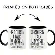 Taza de experto divertida "Por supuesto que hablo conmigo mismo" Taza de café divertida de 11 onzas para hombres Tazas de café divertidas para mujeres Taza de sarcasmo Taza de café No me hables, uso sarcasmo en el trabajo Taza Regalos de broma para Navidad