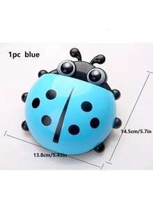 1 pezzo Portaspazzolino da denti senza foratura, rastrelliera di stoccaggio divertente, appendino a cartone animato per bambini, stile carino realizzato in plastica, resistente alla ruggine e impermeabile, elegante decorazione da bagno, organizer da bagno, portaspazzolino da denti, custodia per spazzolino da denti