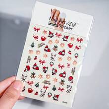 Miếng dán móng nghệ thuật Giáng sinh 2025 5D 1 miếng dán móng tay hình ông già Noel nổi hình cây thông Noel với pha lê 1 miếng dán móng tay hình gấu dễ thương hình kẹo que bông tuyết hình Giáng sinh dùng để trang trí móng tay ngày lễ - Nhiều màu - Xem 14