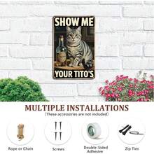 Funny Cat Tito's Vodka Tin Sign, Vintage Cat Lover Humor Bar Metal Sign Aesthetic Room Decoration For Home Bedroom Kitchen Bar Coffee Bathroom Wall Decor, 8 X 12 IN - 1 - View 6