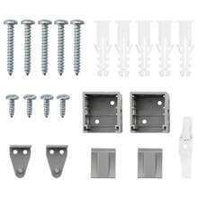 Persianas con cortinas manuales de aluminio plateado. - Plateado - Ver 9