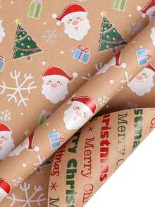 1 Roll Vintage Kraft Christmas Wrapping Paper, Retro Christmas Tree DIY Gift Wrapping Paper, Christmas Gift Wrapping Paper, Christmas Decorations, Christmas Wrapping Paper, Birthday Party Supplies, Christmas Eve Filler, Outdoor Christmas Decor, Christmas Accessories, Secret Santa Gifts, Christmas Gift Bags