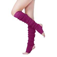 V28 Long Leg Warmer, Women's Men 80s Party Ribbed Knit Dance Sports{"Color_name":"Hole71-DarkMagenta"} - Multicolor22 - View 1