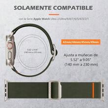 Brazaletes deportivos elsticos de nylon para hombres, compatibles con Ultra 2 BandUltra Band 49mm, Series 1098654321SE 42mm44mm45mm46mm49mm - Verde militar/Titanio - Ver 5