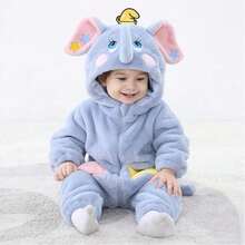 Mameluco Pijama Elefante Dumbo Bebé Kawaii Disfraz - Gris - Ver 6