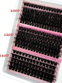 15 包 280 簇蓬松 60+80+100 股 0.07 毫米粗水貂毛睫毛 12-20 毫米混合长度 5D 褶皱俄罗斯卷睫毛延长 戏剧性浓密黑色单簇假睫毛 睫毛簇、睫毛簇、单根睫毛、睫毛、假睫毛 - 黑色 - 查看 15