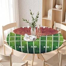 Water-Resistant Round Tablecloth With Elastic Edge For 40-44" Tables - Gift-american Football - View 10