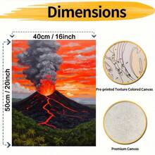 1pc Art, Volcano Eruption With Bright Red Lava And Dramatic Sky, For Beginners Paint By Numbers Kit, Stress Relief Creative Activity, For Home Wall Decoration Perfect Gift, Perfect For DIY Art Painting Beginners And Family Gatherings (Frameless). - 24色 - 查看 4