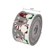 1 قطعة 5 ياردات شريط عيد الميلاد مزخرف بسلك أحمر بنمط رجل عجوز بلا وجه لديكور شجرة عيد الميلاد والأعياد المنزلية الداخلية
