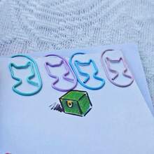 20pcs Cat Shaped Paper Clips In Macaron Colors, Featuring Metal Heart-Shaped Clips Suitable For Student Planners, Message Tags, And Scrapbook Bookmarks,