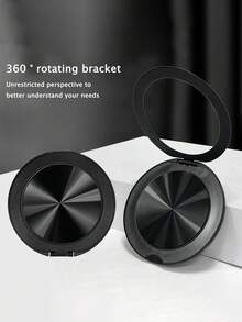 1pc Metal Phone Holder Sticker, Slim & Elegant 360° Rotating Invisible Desktop Stand, Suitable For Any Phone Case, Convenient For Watching Videos And Sports - Multicolor - View 3