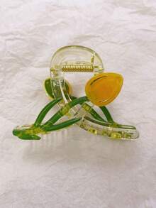 1 pieza/6 piezas/12 piezas Pinza de pelo de plástico ABS con diseño floral de tulipán, pinza de pelo dulce, accesorios para el cabello para mujeres, elegante pinza de invierno