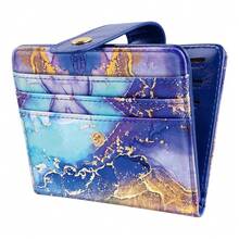Slim Bifold Wallet RFID Credit Card Wallet Small Cute Card Holder For Women, Blue Painting{"Color_name":"BluePainting"} - Multicolor12 - 查看 1