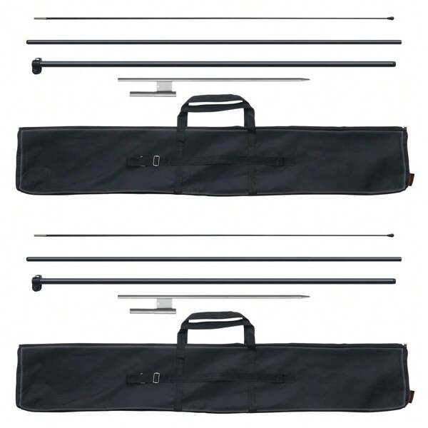 Enhanced Feather Flag Pole Kit - 2 Pack Swooper Flag Poles, 12.7 Ft Tall For Outdoor Business Advertising, Includes Ground Stakes & Carrying Bag (Flags Not Included)