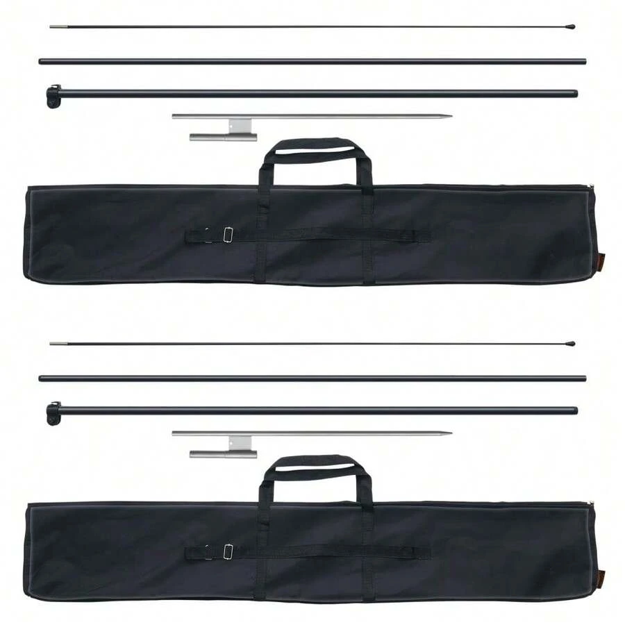Enhanced Feather Flag Pole Kit - 2 Pack Swooper Flag Poles, 12.7 Ft Tall For Outdoor Business Advertising, Includes Ground Stakes & Carrying Bag (Flags Not Included)